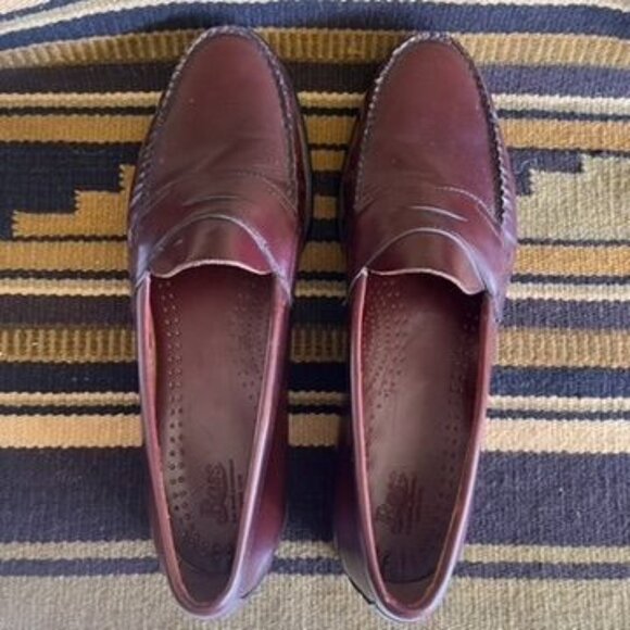 G.H. Bass Weejuns Classic Logan Leather Penny Loafers Burgundy HTF Size 15 Mens - Picture 2 of 7
